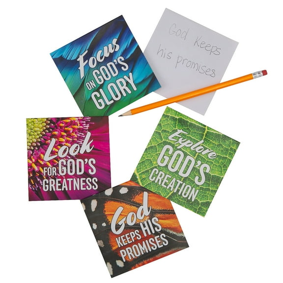 Fun Express 4" x 4" Zoom In VBS Religious Spring Notepads - 24 Pc.
