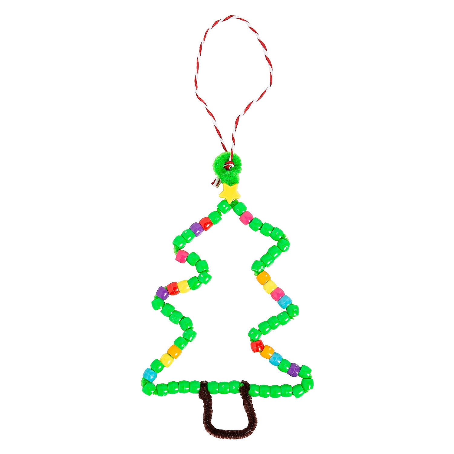 Fun Express 4" x 5 1/2" Beaded Chenille Stem Christmas Tree Ornament ...