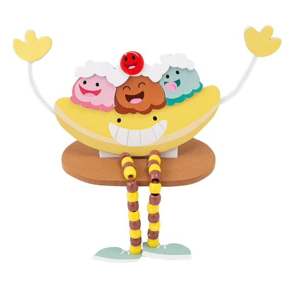 Fun Express 4" x 5" Banana Split Beaded Dangle-Leg Craft Kit - Makes 12