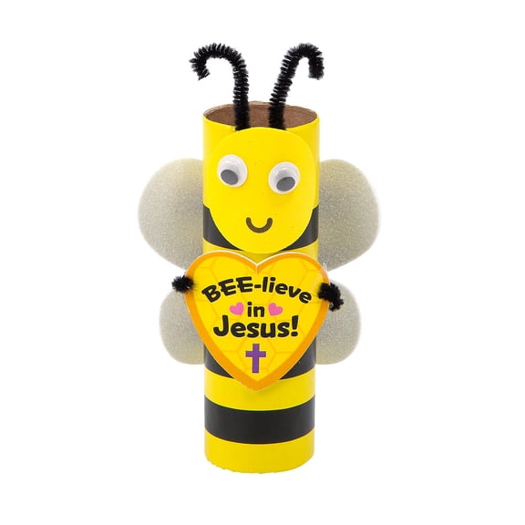 Fun Express 4" x 6 1/4" Religious Craft Tube Bumblebee Craft Kit - Makes 12