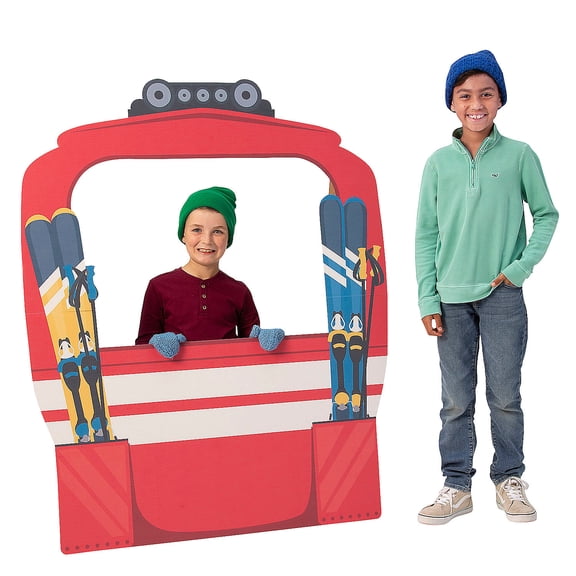 Fun Express 43 1/4" x 53 1/2" Ski Gondola Photo Booth Stand-In Cardboard Cutout Stand-Up