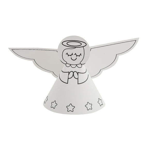 Fun Express 5 1/2" Color Your Own Angel Christmas Tree Toppers - Makes 12