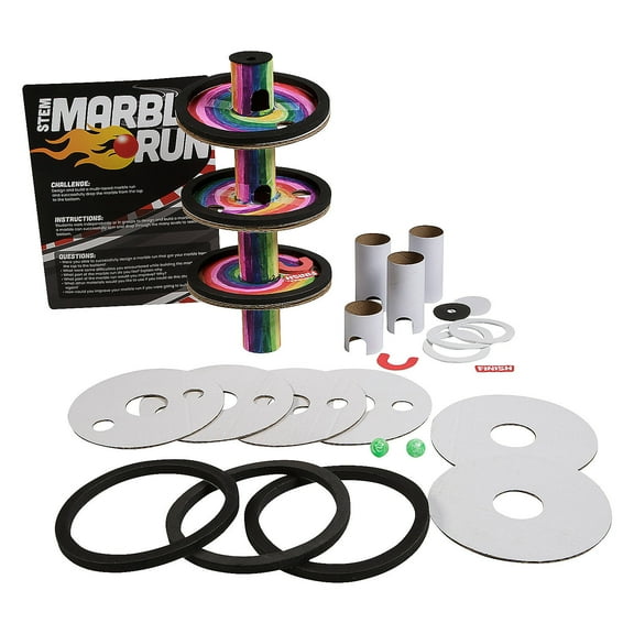 Fun Express 5 1/2" x 13 1/2" STEM Marble Run Learning Activities - Makes 12