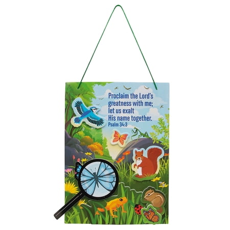 Fun Express 5 1/2" x 7 1/2" Zoom In VBS Bible Verse Foam Sign Craft Kit - Makes 12