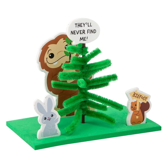 Fun Express 5 1/4" x 4 1/2" 3D Big Foot Hiding Behind a Tree Foam Craft Kit Makes 12