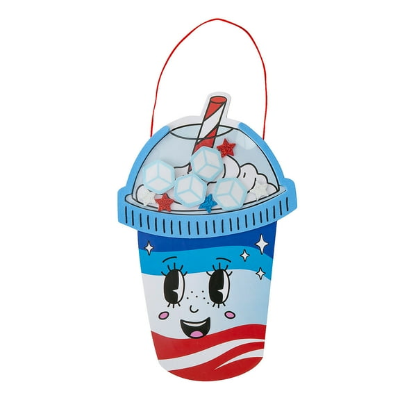 Fun Express 5 1/4" x 8" Patriotic Slushy Character Shaker Sign Craft Kit - Makes 12