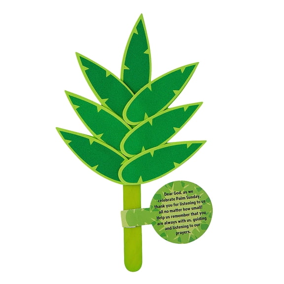 Fun Express 5 3/4" x 9 1/2" Religious Easter Palm Leaf Prayer Foam Craft Kit - Makes 12