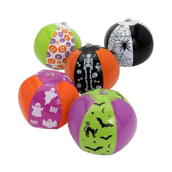 Fun Express 5" Bulk 50 Pieces Mini Inflatable Halloween Beach Ball Assortment