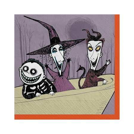 Fun Express 5" Disney’s The Nightmare Before Christmas Pumpkin King Beverage Napkins - 36 Count