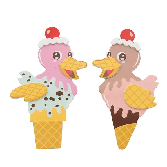 Fun Express 5" Ice Cream Cone Duck Magnet Craft Kit - Makes 12