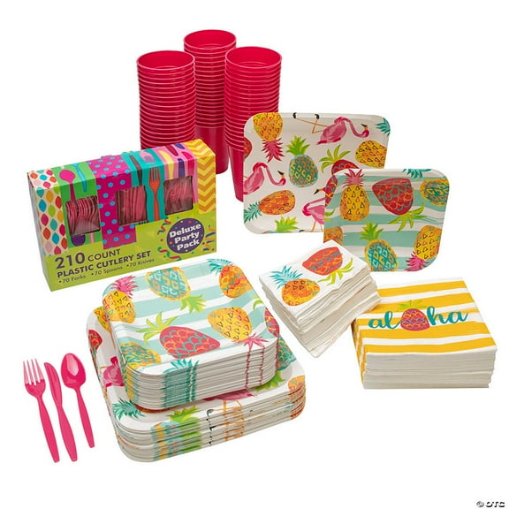 502 Pieces Bulk Pineapple Tableware Kit for 48 Guests