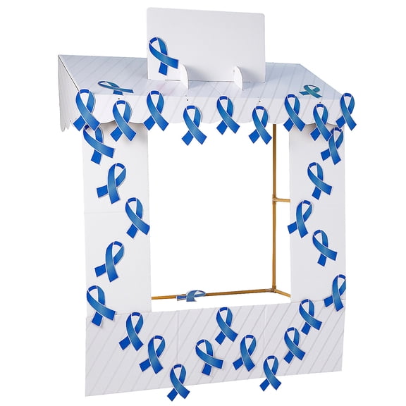 Fun Express 56" x 80" Blue Awareness Ribbon Tabletop Hut with Frame - 56 Pieces