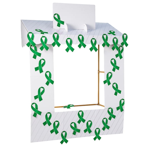 Fun Express 56" x 80" Green Awareness Ribbon Tabletop Hut with Frame - 56 Pieces