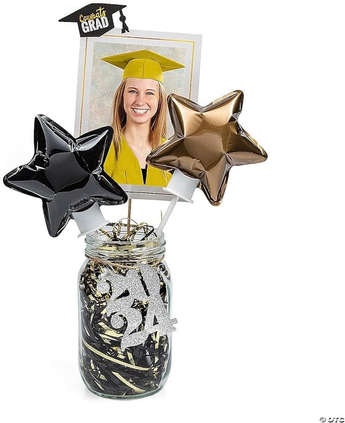 Fun Express 58 Piece 2024 Graduation Mason Jar Centerpiece Kit for 12 Tables