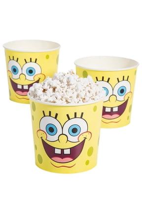 6 1/2" 85 oz. SpongeBob SquarePants Disposable Paper Popcorn Buckets 3 Pc.