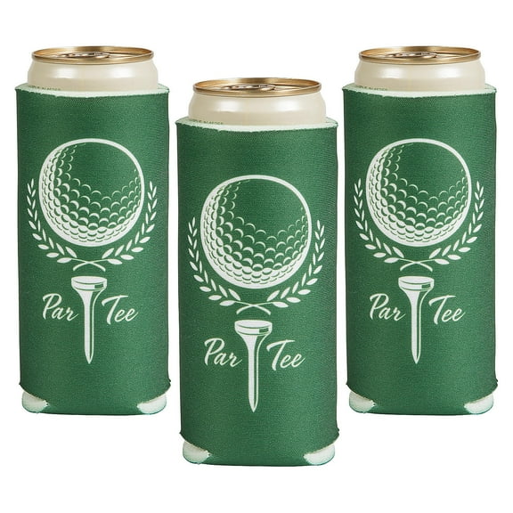Fun Express 6 1/2" Golf Party Slim Can Coolers - 12 Pieces