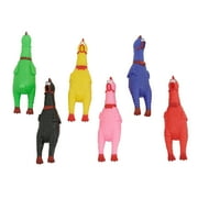 Fun Express 6 1/2" Small Colorful Rubber Chicken Toys Assortment - 6 Pieces