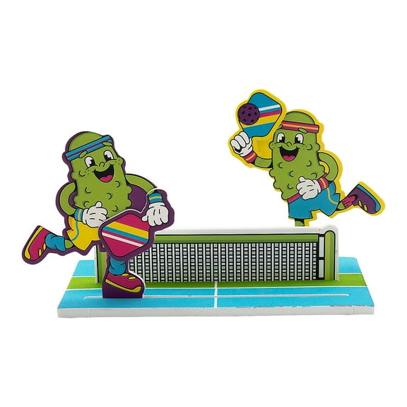 Fun Express 6 1/2" x 4 1/4" 3D Pickles Playing Pickleball Foam Craft Kit - Makes 12