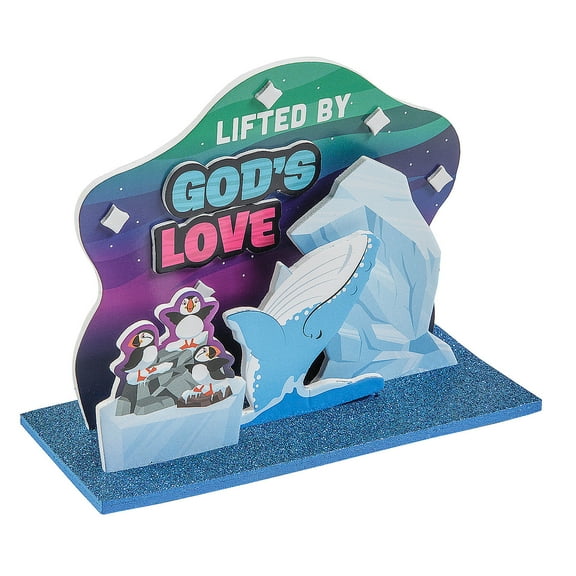 Fun Express 6 1/2" x 5" Great North VBS 3D Glacier Scene Foam Craft Kit - Makes 12