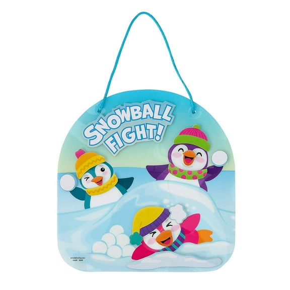 Fun Express 6 1/4" x 6 1/2" Penguin Snowball Fight Acetate Sign Craft Kit - Makes 12