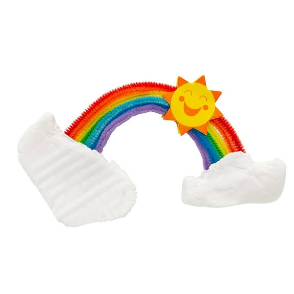 Fun Express 6 3/4" x 3 3/4" Chenille Stem Clay Rainbow Craft Kit - Makes 12