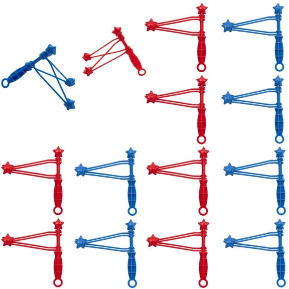 Fun Express 6 3/4" x 4" Red & Blue Patriotic Plastic Star Clacker Fidget Toys 12 Pc.