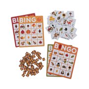 Fun Express 6 3/4" x 8 1/2" Premium Fall Multicolor Cardboard Bingo Game for 32