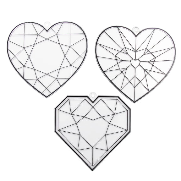 Fun Express 6" Large Heart-Shaped Plastic Suncatchers - 12 Pieces