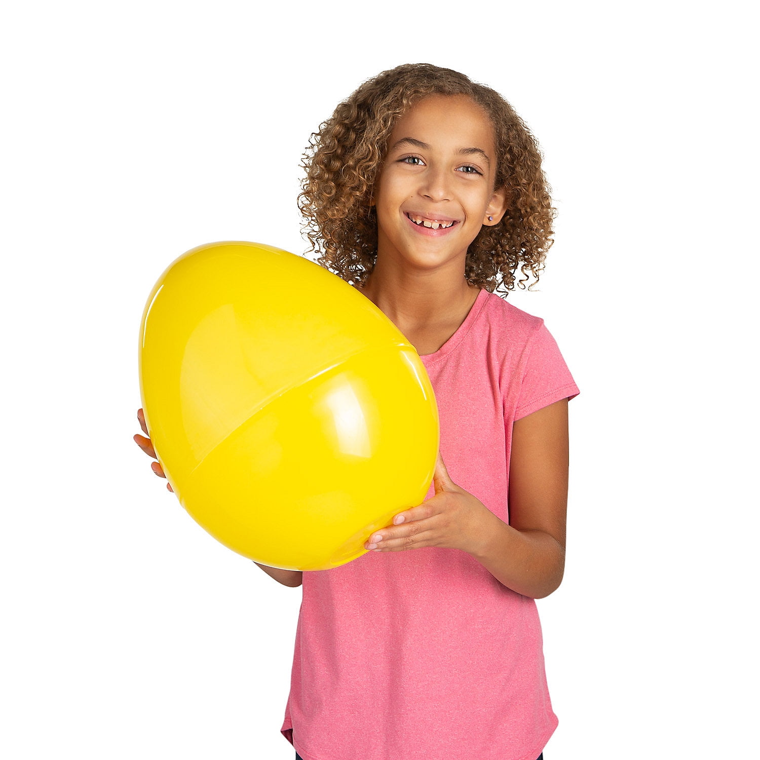 Fun Express 6 Pieces 14" Fillable Yellow Plastic Easter Eggs, Party Supplies, Easter