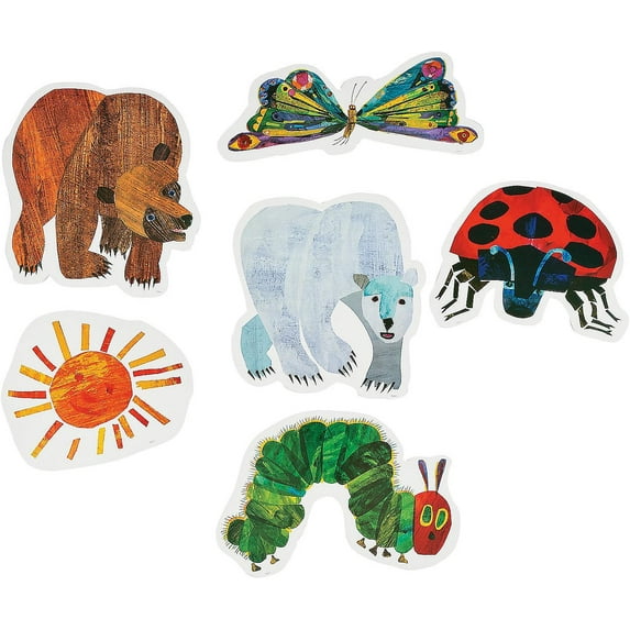 Fun Express 6 Pieces Jumbo The World of Eric Carle™ Cutouts, Educational, Classroom Decorations, Bulletin Board Decor
