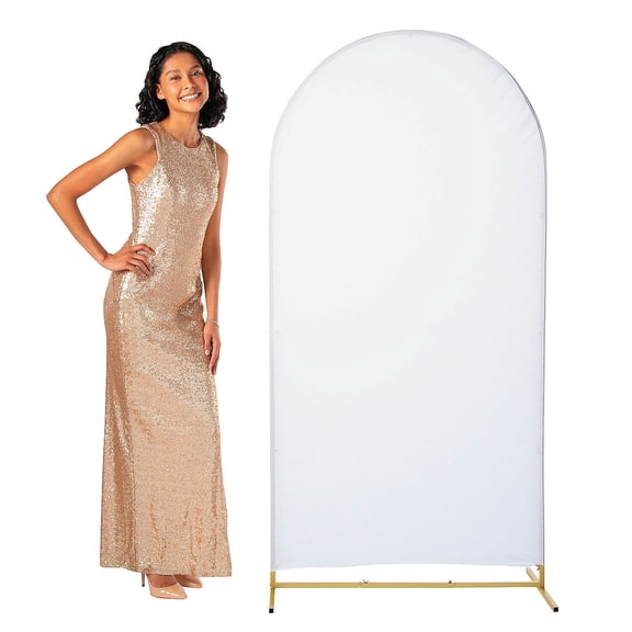 Fun Express 6 ft. Rounded Goldtone Arch with Fabric Cover Kit - 2 Pieces