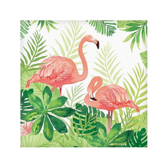 Fun Express 6 ft. x 6 ft. Flamingo Party Polyester Photobooth Backdrop