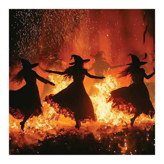 Fun Express 6 ft. x 6 ft. Halloween Witching Hour Polyester Backdrop