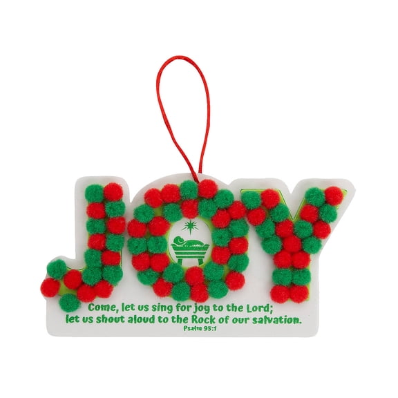 Fun Express 6" x 3 1/4" Joy Pom-Pom Nativity Ornament Foam Craft Kit - 12 Pieces