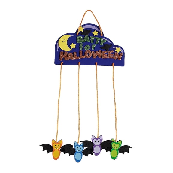 Fun Express 6" x 7 1/2" Colorful Bats Halloween Mobile Craft Kits - Makes 12