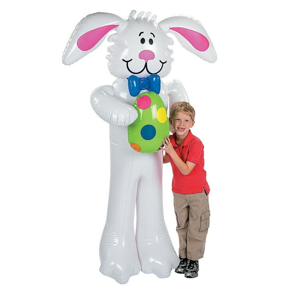 Fun Express 67 Inch Jumbo Inflate Easter Bunny, Toys, Large Inflatable Easter Bunny Adds Charm without Clutter, Versatile Decor for Seasonal and Themed Events