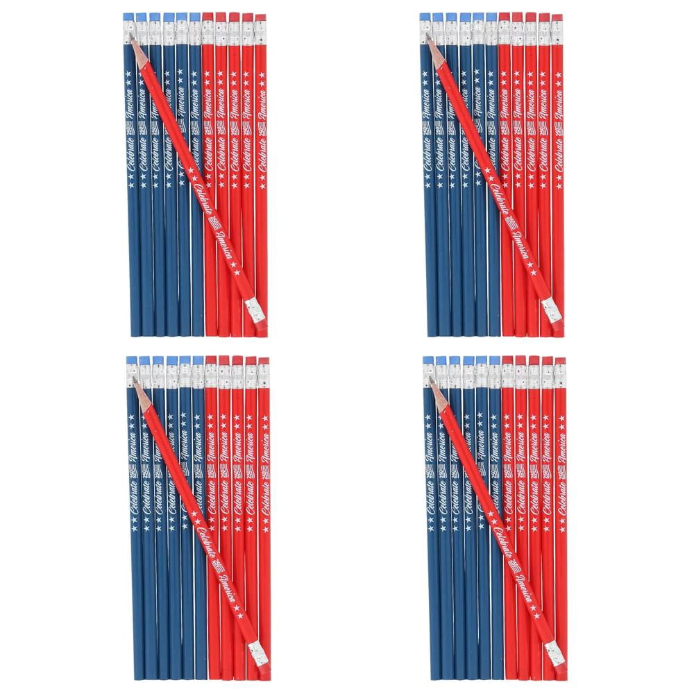 Fun Express 7 1/2" Bulk 48 Pc. Patriotic Red & Blue America 250th Anniversary Wood Pencils