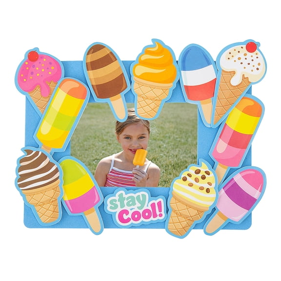Fun Express 7 1/2" x 6" Ice Cream Treats Picture Frame Magnet Craft Kit - Makes 12