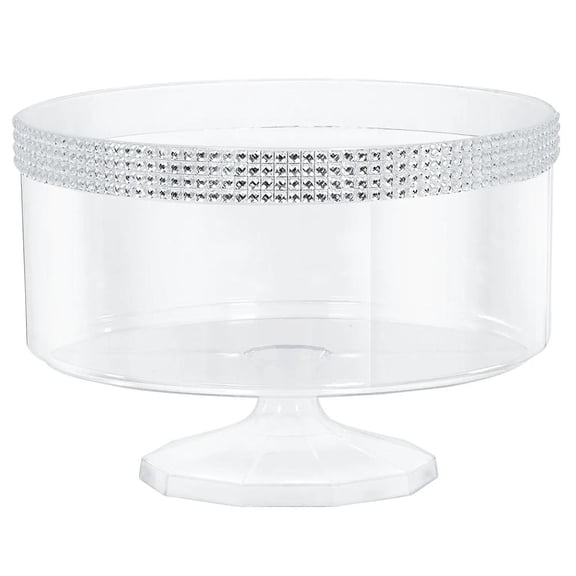 Fun Express 7 1/4" x 4 3/4" Bulk 6 Pc. Large Trifle Containers with Silver Gem Trim