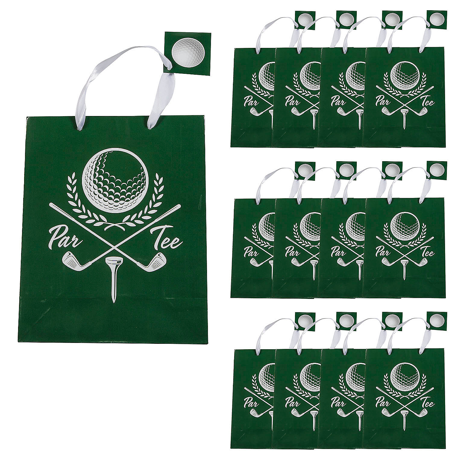 Fun Express 7 1 4 X 9 Medium Golf Party Paper Gift Bags 12 Piece 