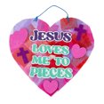 thumbnail image 1 of Fun Express 7 3/4" Valentine Jesus Loves Me to Pieces Tissue Paper Acetate Sign Craft Kit - Makes 12, 1 of 3