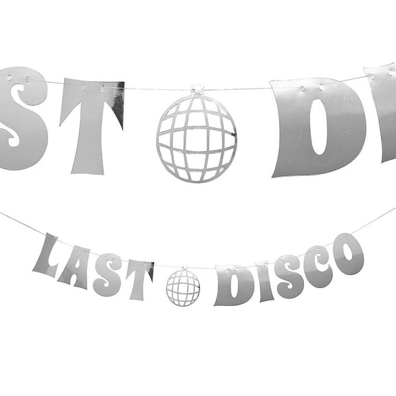 Fun Express 7 Ft. Silver Foil Last Disco Bachelorette Garland