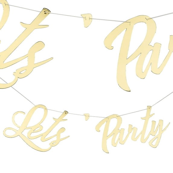 Fun Express 7' Gold Foil Let’s Party Garland