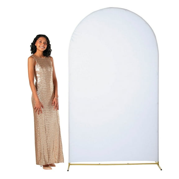Fun Express 7 ft. Rounded Goldtone Arch with Fabric Cover Kit - 2 Pieces