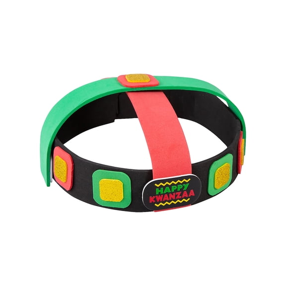 Fun Express 7" x 4" Happy Kwanzaa Kufi Hat Foam Wearable Craft Kit - Makes 12