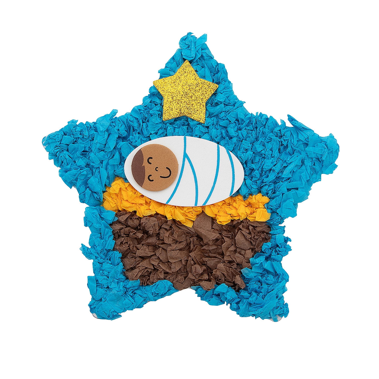 Fun Express 7" x 6 1/2" Christmas Nativity Star Sticky Board Craft Kit - Makes 12