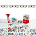 thumbnail image 1 of Fun Express 70th Birthday Burst Party Tableware Kit for 24 Guests, 1 of 3