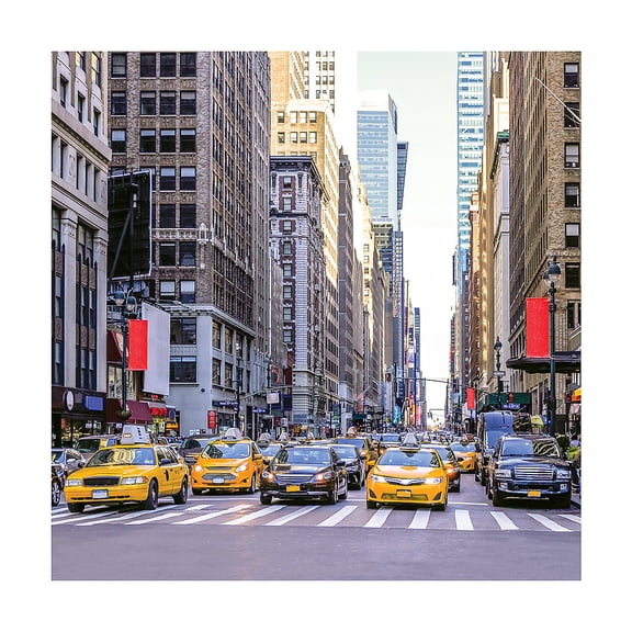 Fun Express 72" x 72" Polyester New York City Downtown Street Backdrop Banner