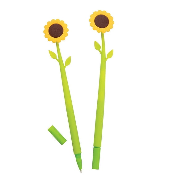 Fun Express 8 1/2" Silicone Wiggle Pens with Sunflower Topper - 12 Pc.