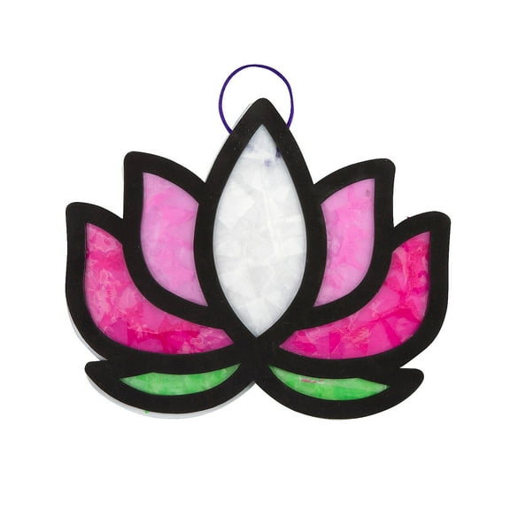 Fun Express 8 1/2" x 10" Pink, Green & White Lotus Flower Tissue Paper Craft Kit - Makes 12